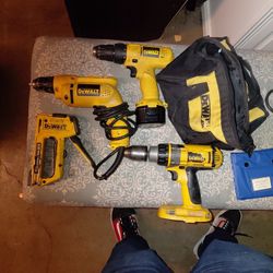Dewalt Bundle Of Drills And A Stapler