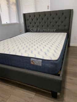 Queen Grey Euro Plain With Ortho Matres!!