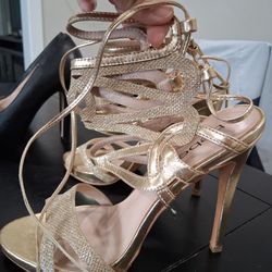 Bebe Gold Heels