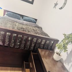 Bed Mattress And Night Stand 