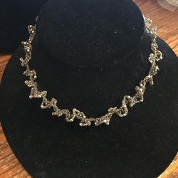 Silver And Bronze Beaded Choker