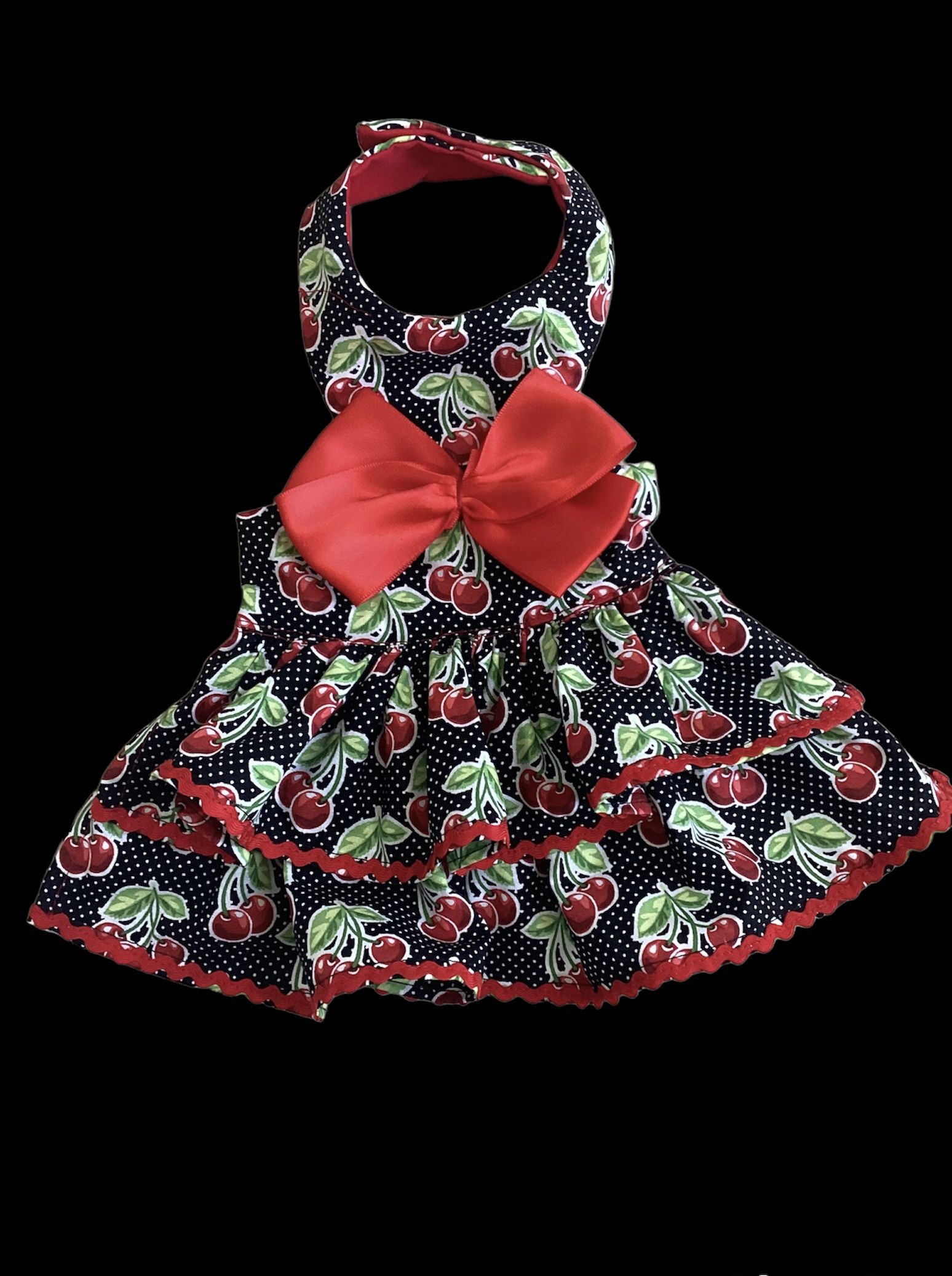 Handmade Dog Dress Cherries Theme Size small