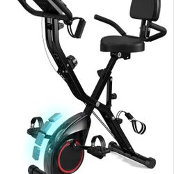 Bicicleta estática plegable para el hogar, bicicleta de entrenamiento interior 5 en 1, con resistencia magnética silenciosa de 16 niveles