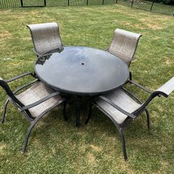Patiologic 5 Pc. Patio Set w/ 52” Glass Table & 4 Arm Chairs - Marietta, Pa Pick Up