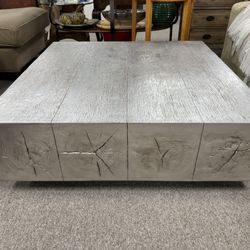 Z Gallerie silver coffee table   44 x 44 x 15.25 h