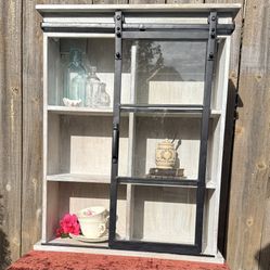 Farmhouse Country Cabinet With Wrought-Iron Door
