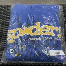 Blue Sp5der Hoodie Size Medium 💙