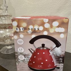 Brand new in box Rae Dunn “LOVE” electric stainless steel 1.7 L (7) cups water kettle