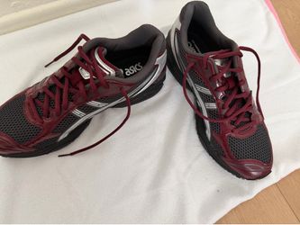 ASICS Gel-Kayano 14 in the "Burgundy / Obsidian Grey")