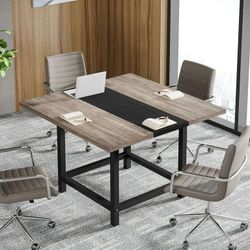 Tribesigns Small Conference Room Table for 4 People,Square Meeting Table for Home Office
