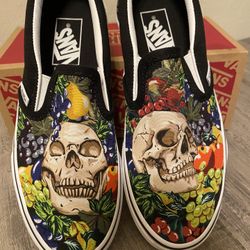 VANS Shoes Fruit Skull Black/white