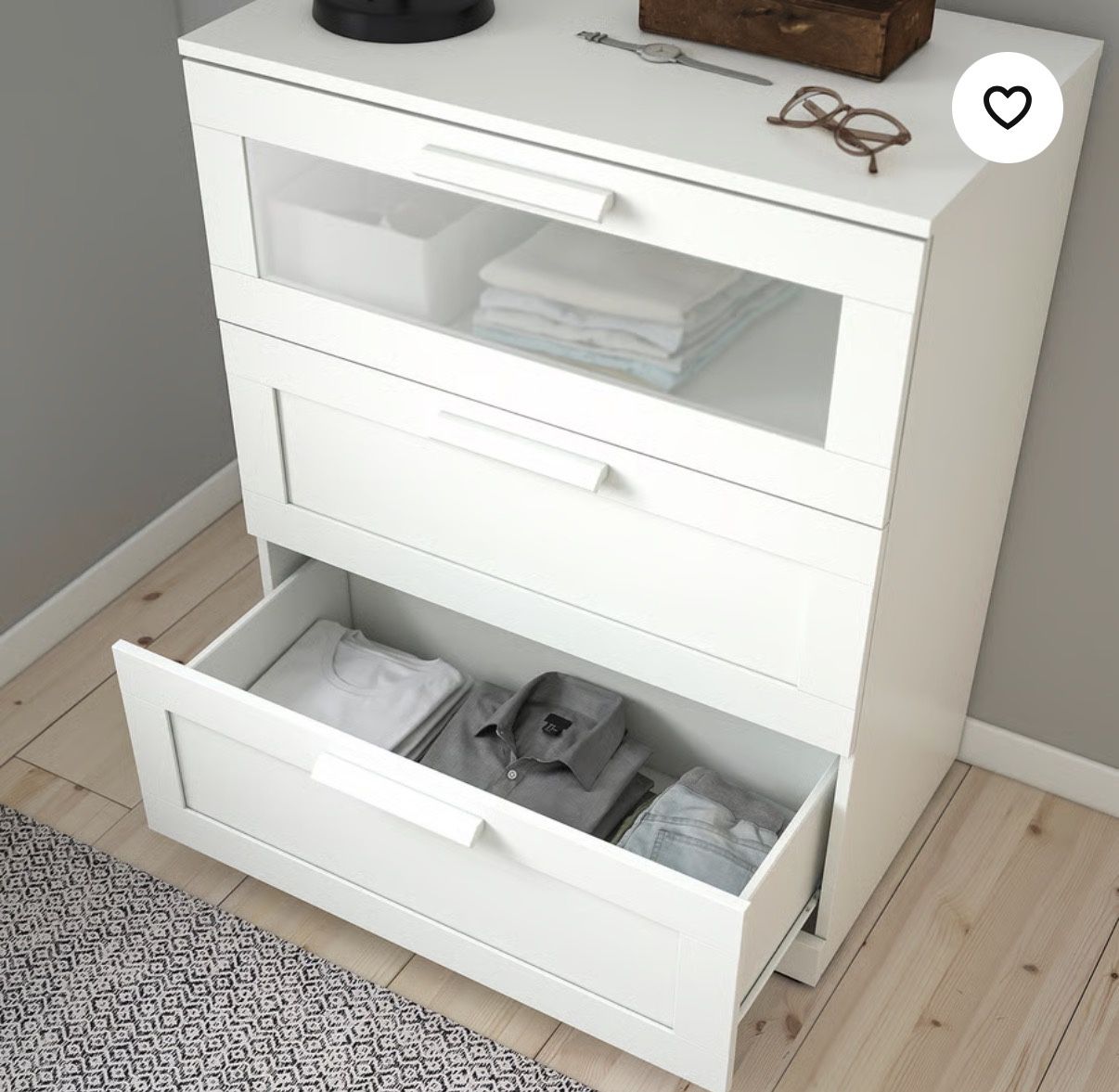IKEA 3-drawer dresser, white