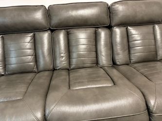 Light Charcoal Leather Couch