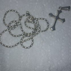 23 Inch Sterling Silver Chain Bead Style 