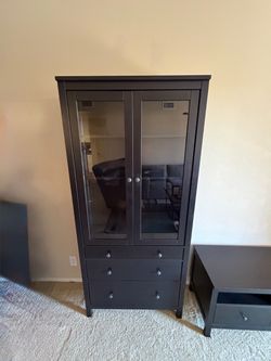 IKEA Glass Door Cabinet – Solid Wood