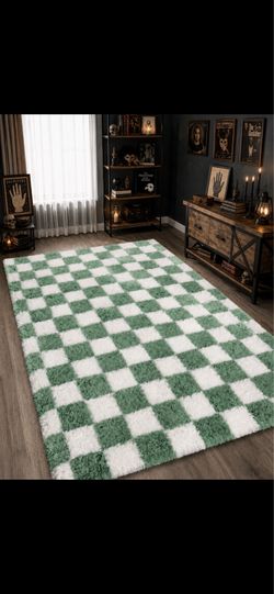 5x8 Checkered Soft Area Rug