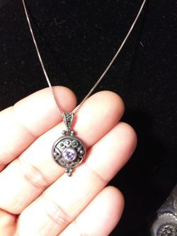 925 silver pendant with stone and necklace