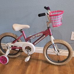 16" Dynacraft Magna Starburst girls BMX kids bike with training wheels and basket