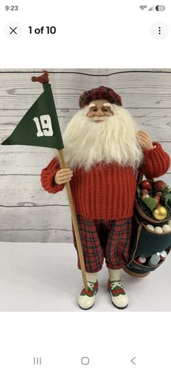 Golf Santa Claus Christmas Figurine Decoration