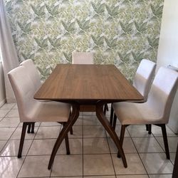 Mid Century Modern Table & Chairs Dining Set 