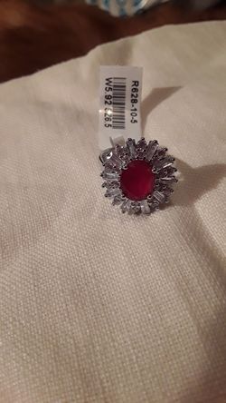 Topaz and ruby ring , not real silver