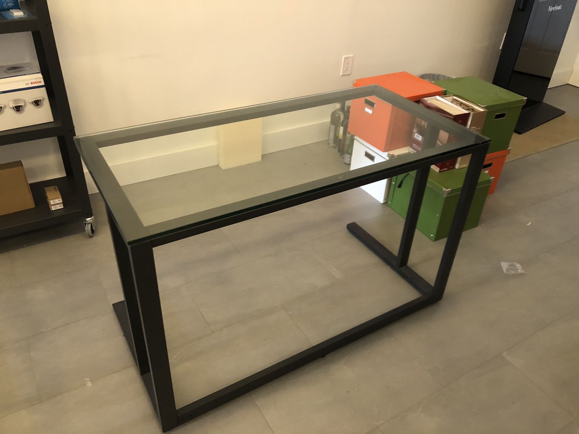 Metal + Glass Desk.