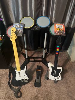 Rock Band /Guitar Hero Bundle – Drums, 2 Guitars + Games