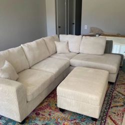 🥳🥳 On Sale 3pc Sectional Sofa With Storage Ottoman 