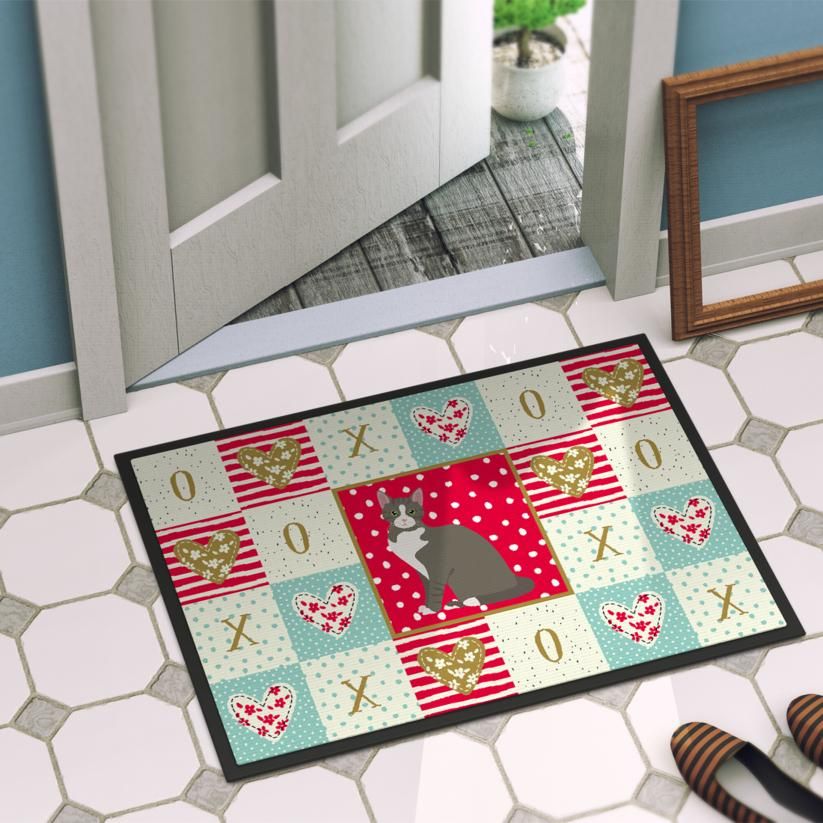 Caroline's Treasures CK5743MAT Brazilian Shorthair Cat Love Indoor or Outdoor Mat 18x27, 18H X 27W, multicolor