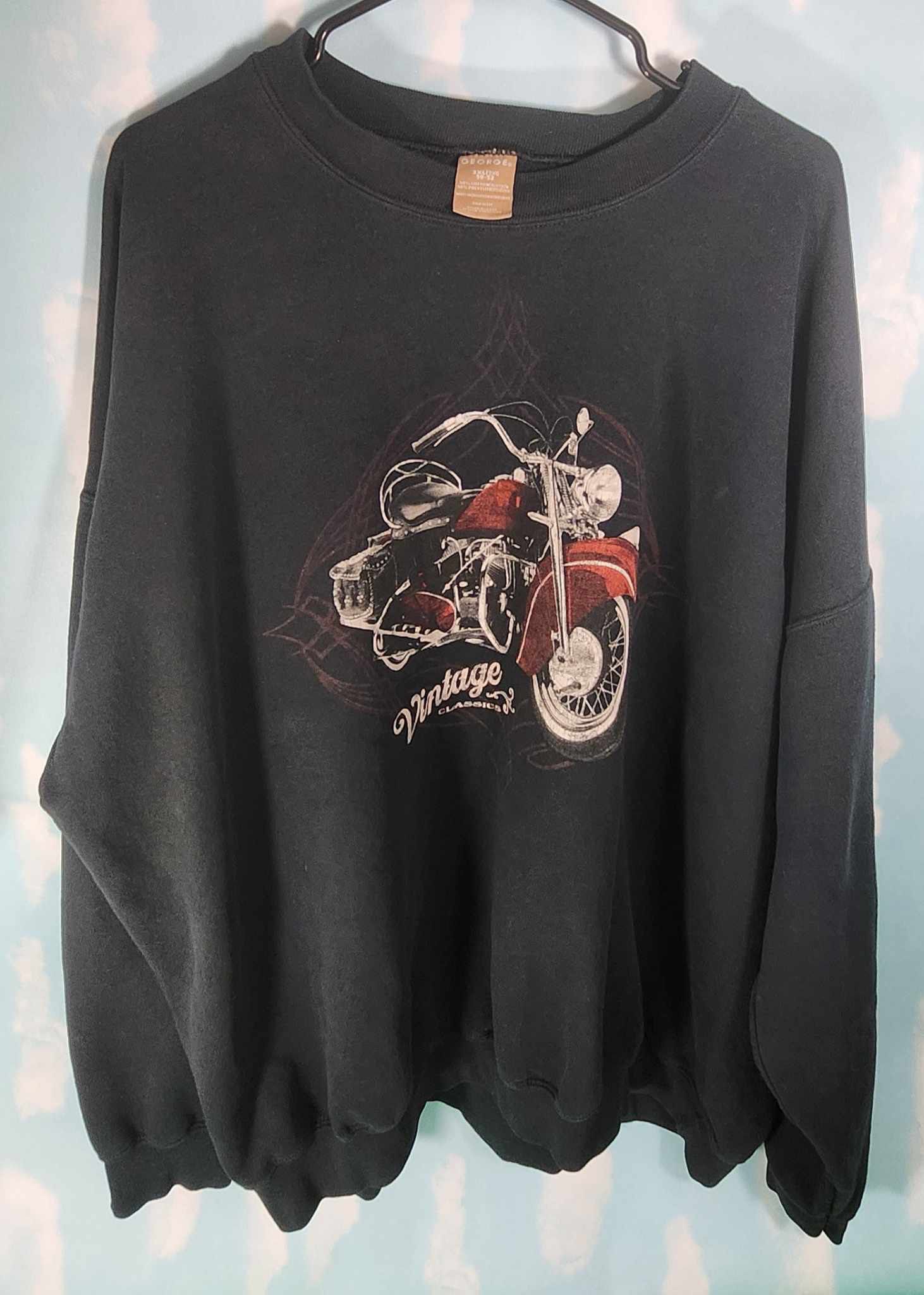 Vintage Classics  Sweatshirt Indian Motorcycle Black Crewneck 2XL (50-52)