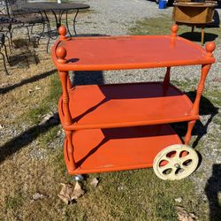 Mid Century Rolling Cart Vintage 
