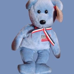 Rare Vintage Ty AMERICA Red Cross 9-11-2001 Bear 2002 Beanie Baby "ERROS" 