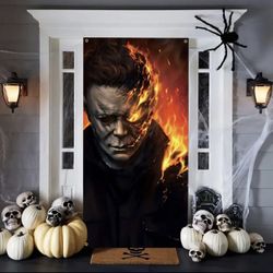 Michael Myers Fire Halloween Door Banner