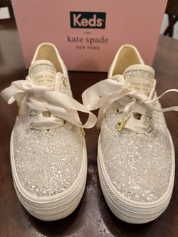 Keds Kate Spade - Triple KS Glitter Cream Sz 9