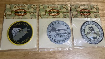 OEF Afghanistan Morale Patch Lot (3) - New In Package