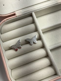 925 silver butterfly earrings/ aretes de mariposa