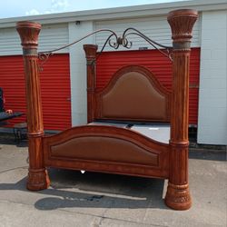 King Size Canopy Bed Frame With Boxspring 