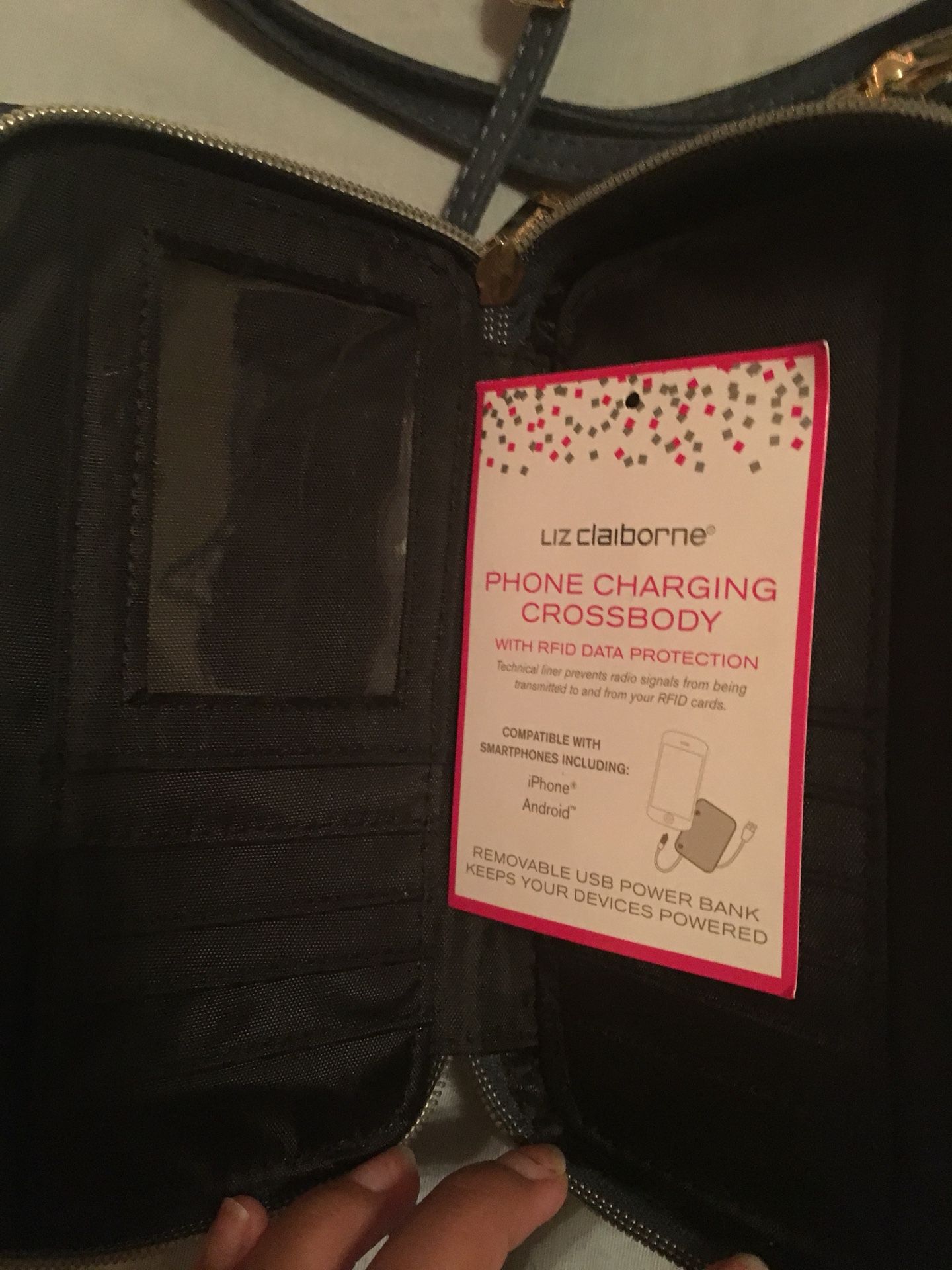 Liz claiborne phone store charging crossbody