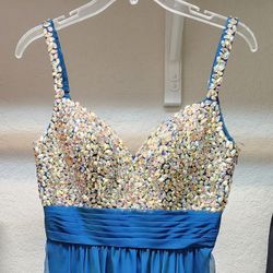 Iridescent & Rhinestone Prom Dress