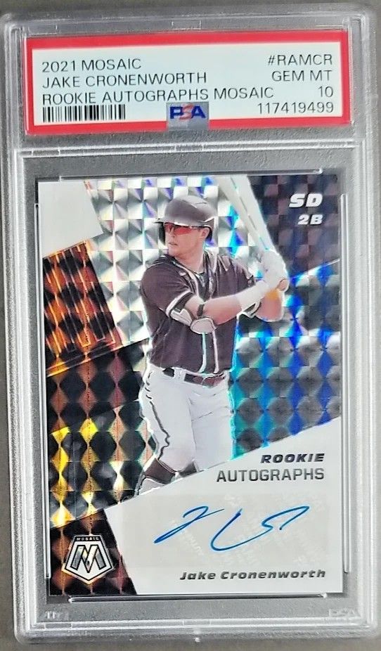 2021 Panini Mosaic Jake Cronenworth Padres Rookie RC Autograph RAM-CR PSA 10 GEM MINT