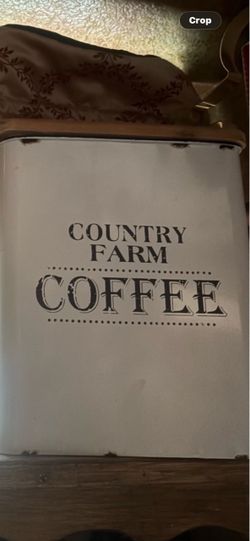 Large Country Farm Coffee Tin Canister