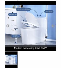 Modern Macerating Toilet ONLY with Dual Flush