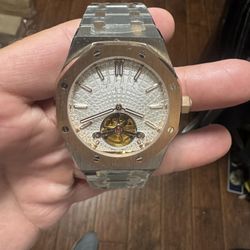 41mm Two Tone Watch With Heart Beat Window 
