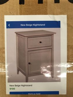 SALE New Beige Nightstand