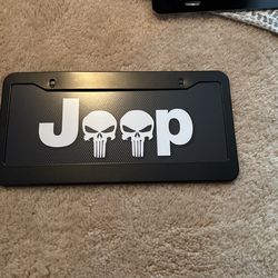 Jeep license plate and license plate frame
