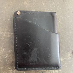 Rustico 4”x3” Wave Leather Wallet, Dark Brown 