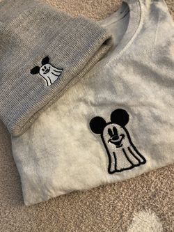 Embroidered Mickey Mouse Ghost T-shirt 