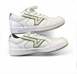 Vans boys 3.5 Girls 5.0Lowland Sport ComfyCush White Light Green Leather Shoes