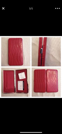 New red wallet clutch 7.25" x 4"