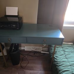 Green desk with chair